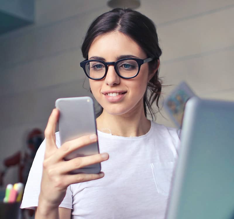Woman Looking at Phone